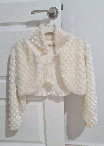 Kız Çocuk Beyaz Kürklü Bolero - Görsel 2