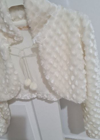 Kız Çocuk Beyaz Kürklü Bolero - Görsel 5