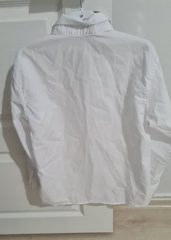 kız çocuk Beyaz Pamuklu Uzun Kollu Gömlek - Görsel 3