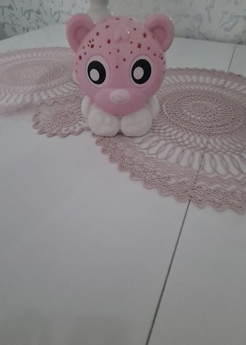 Pastel Pembe Ayı Figürü gece lambası pilli ışıklı - Görsel 3