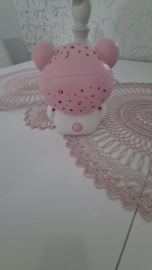 Pastel Pembe Ayı Figürü gece lambası pilli ışıklı - Görsel 5