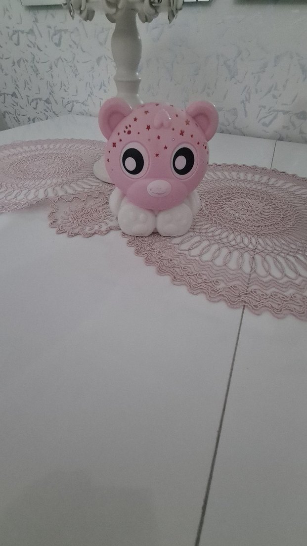 Pastel Pembe Ayı Figürü gece lambası pilli ışıklı - Görsel 4