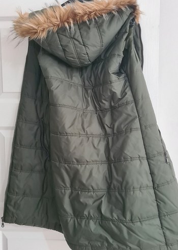 Kürk Detaylı Gri Uzun Kadın Kışlık yelek - Görsel 2