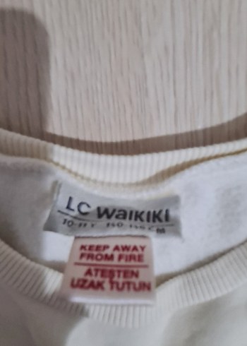 Kız Çocuk Beyaz Pamuklu Fırfırlı Sweatshirt - Görsel 4