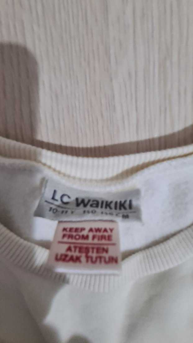 Kız Çocuk Beyaz Pamuklu Fırfırlı Sweatshirt - Görsel 4