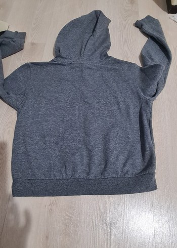 Kız Çocuk Gri Kapüşonlu Sweatshirt - Görsel 5
