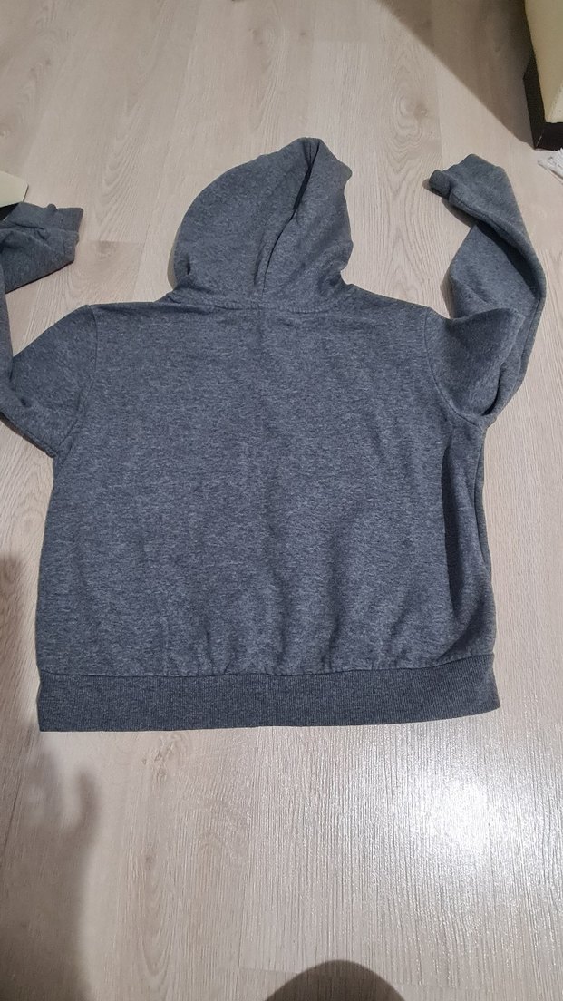 Kız Çocuk Gri Kapüşonlu Sweatshirt - Görsel 5