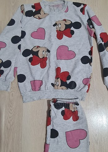 Kız Çocuk Gri Mickey Baskılı Takım 9 10 yaş uyumlu - Görsel 3