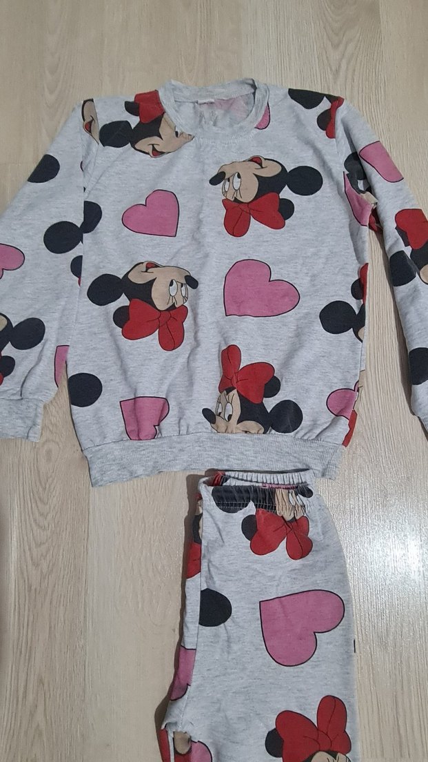 Kız Çocuk Gri Mickey Baskılı Takım 9 10 yaş uyumlu - Görsel 3