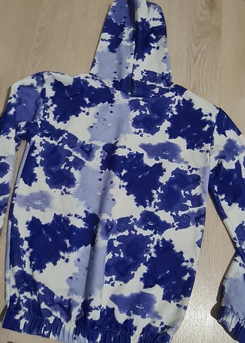 Kızlar için Mavi Batik Desenli Salaş Eşofman Takımı - Görsel 4