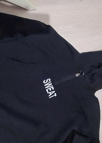 Siyah Fermuarlı Mini Sweatshirt - Görsel 3