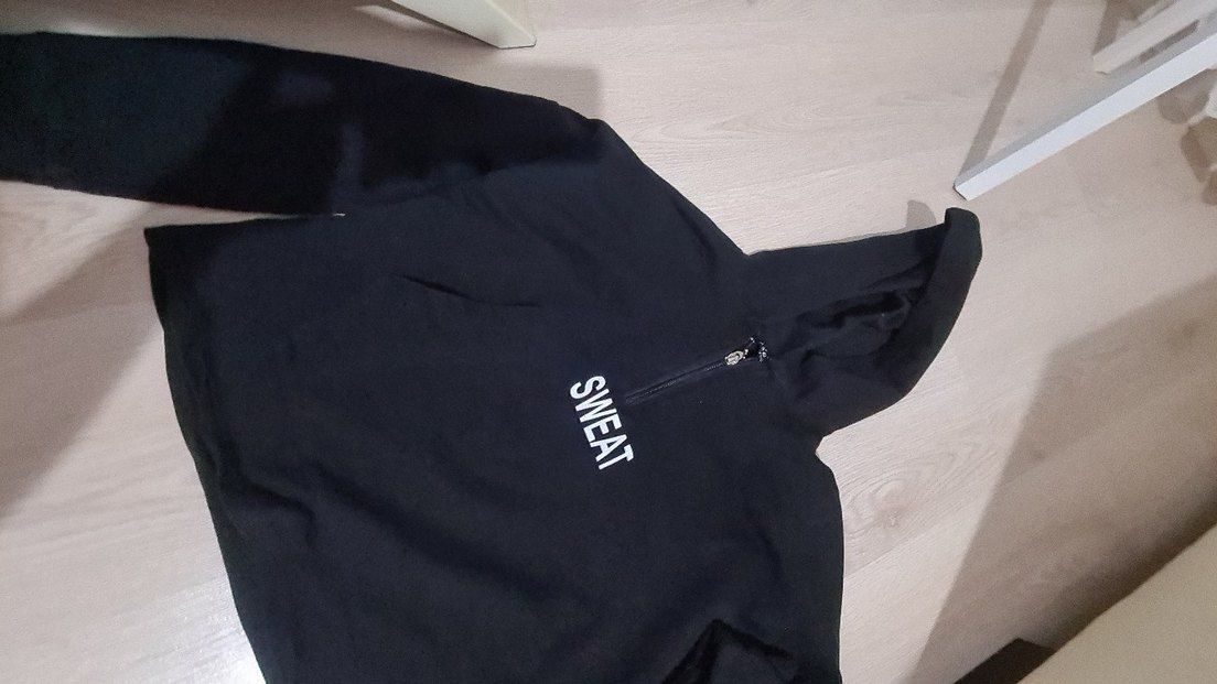 Siyah Fermuarlı Mini Sweatshirt - Görsel 3