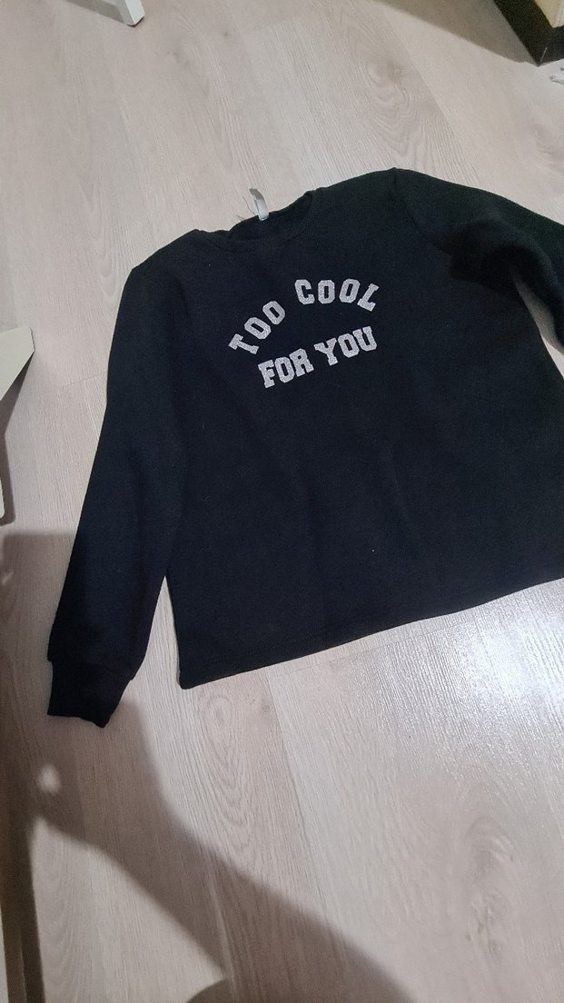 Siyah Baskılı  Sweatshirt 10 11 yaş - Görsel 3