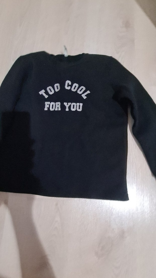 Siyah Baskılı  Sweatshirt 10 11 yaş - Görsel 2