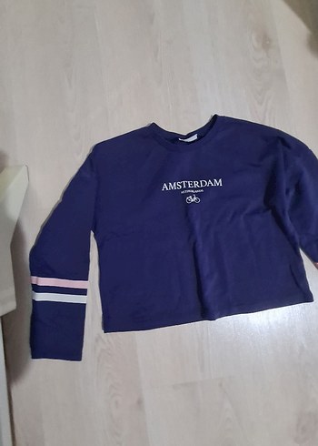 Mavi Baskılı kız çocuk  Sweatshirt - Görsel 2