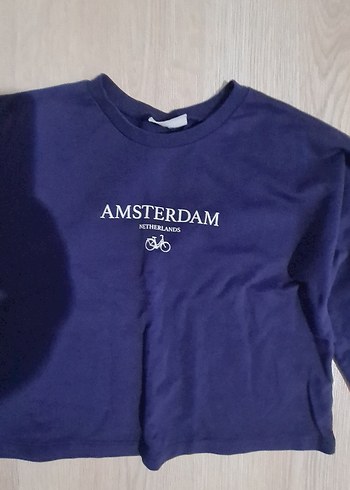 Mavi Baskılı kız çocuk  Sweatshirt - Görsel 3