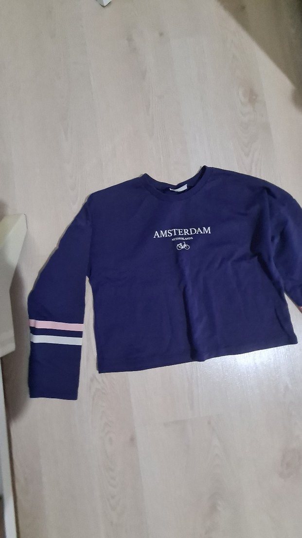 Mavi Baskılı kız çocuk  Sweatshirt - Görsel 2