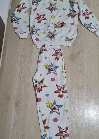 Renkli Baskılı Kız Eşofman Takımı pijama takımı 9 10 yaş uyumlu - Görsel 2