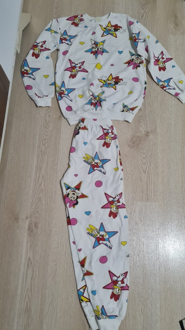 Renkli Baskılı Kız Eşofman Takımı pijama takımı 9 10 yaş uyumlu - Görsel 2