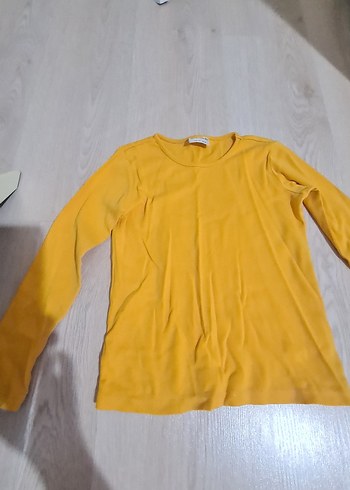 Kız Çocuk Sarı Uzun Kollu Basic Tişört - Görsel 2