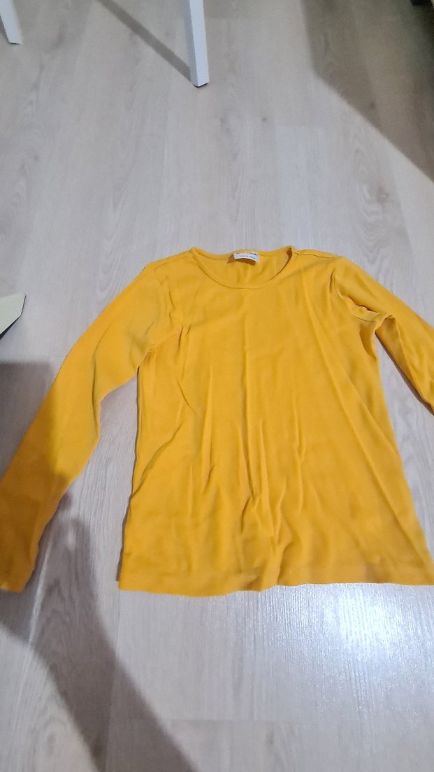 Kız Çocuk Sarı Uzun Kollu Basic Tişört - Görsel 2