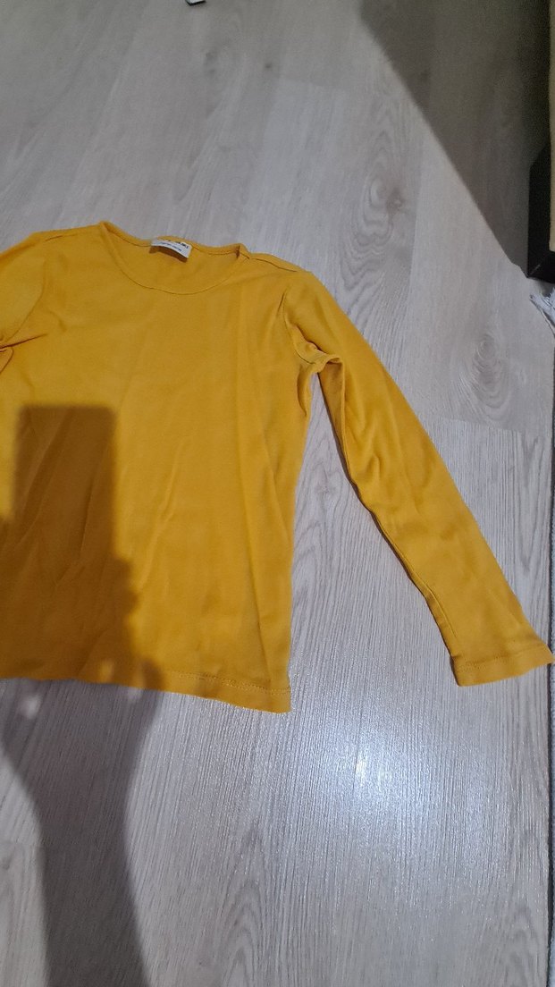 Kız Çocuk Sarı Uzun Kollu Basic Tişört - Görsel 3