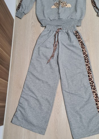 Kız Çocuk Gri Leopar Desenli Eşofman Takımı - Görsel 2