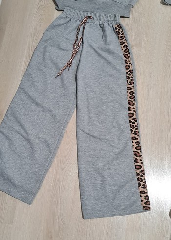 Kız Çocuk Gri Leopar Desenli Eşofman Takımı - Görsel 3