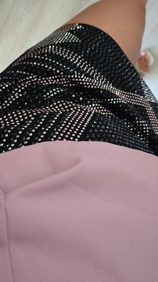 Pembe Mini Etek, İnce ve Kemerli - Görsel 2