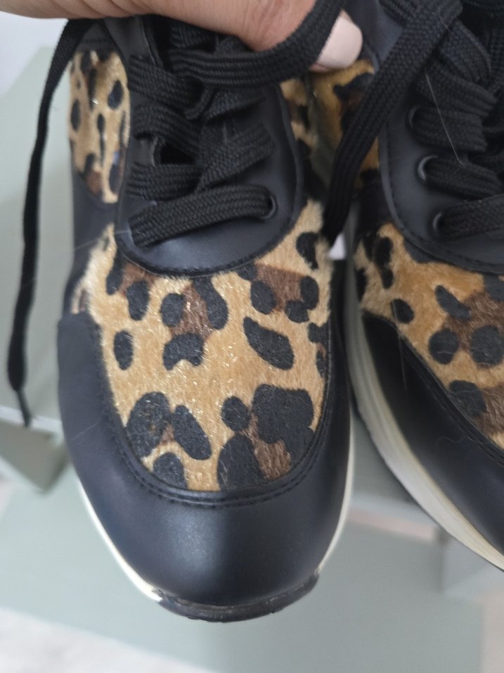 Turuncu Leopar Desenli Platform Spor Ayakkabı - Görsel 3