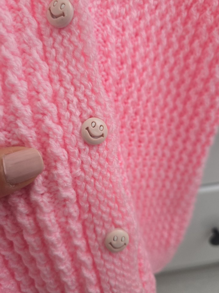 Kızlar için Pembe Triko Kolsuz Süveter - Görsel 2