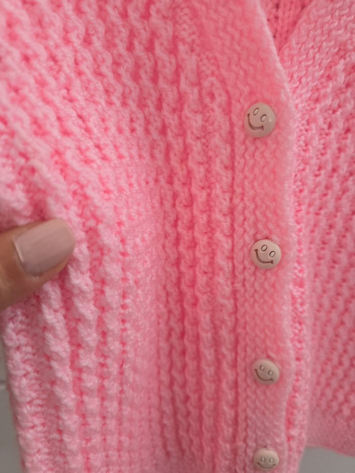 Kızlar için Pembe Triko Kolsuz Süveter - Görsel 3