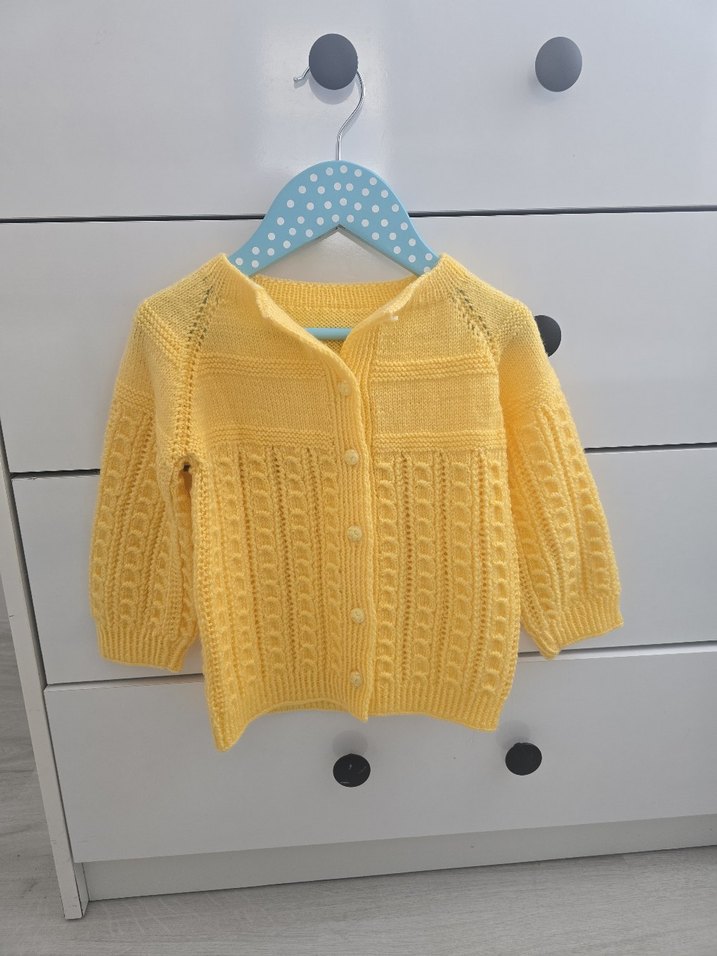 Sarı Örgü Kız Çocuk Hırka - Görsel 4