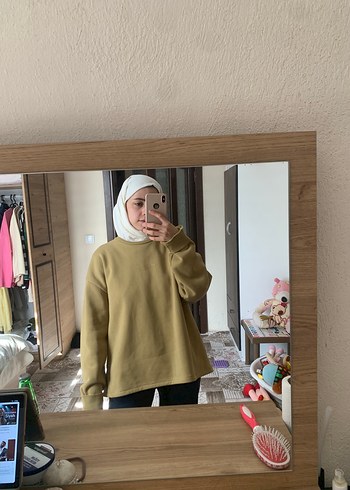 Bej Kadın Salaş Sweatshirt - Görsel 2