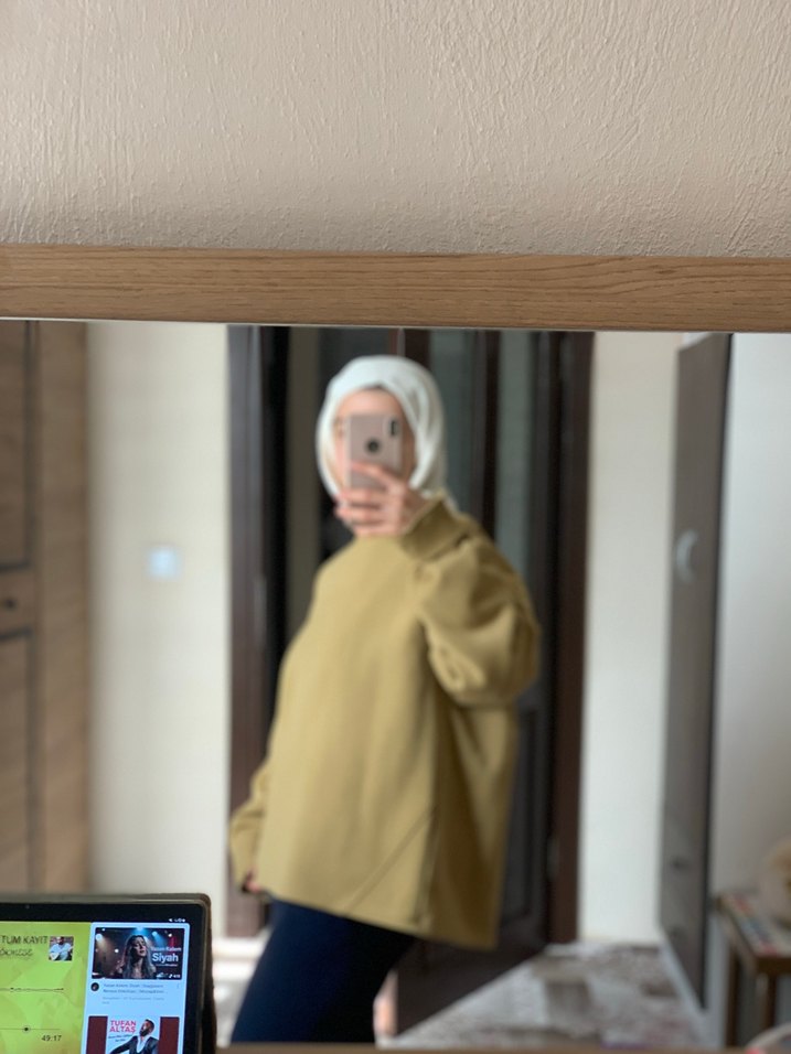 Bej Kadın Salaş Sweatshirt - Görsel 3