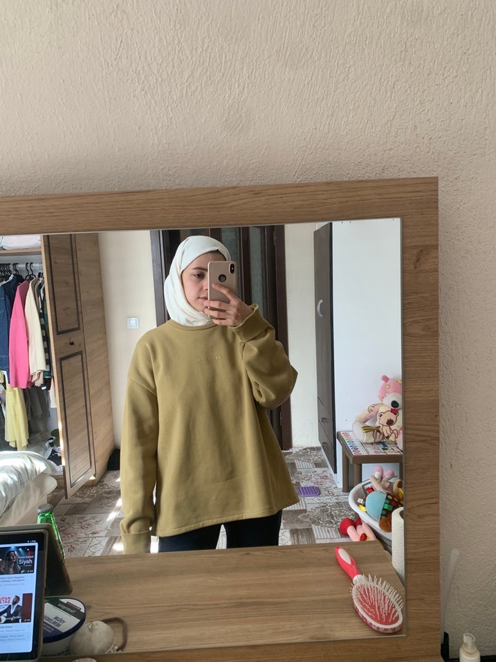 Bej Kadın Salaş Sweatshirt - Görsel 2