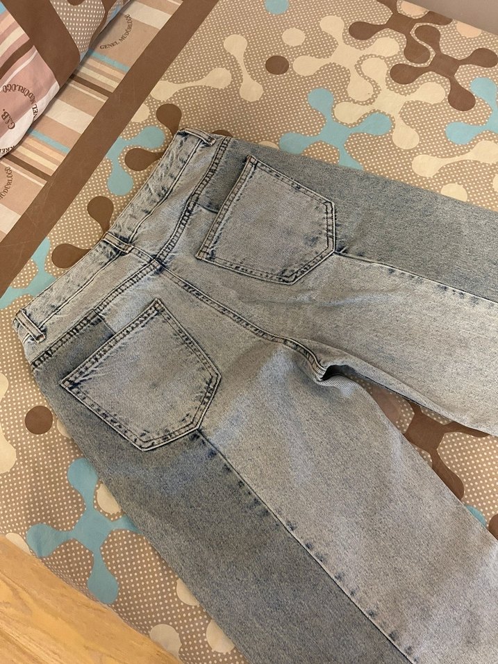 Kadın Çok Renkli Patchwork Denim Jean koton - Görsel 2