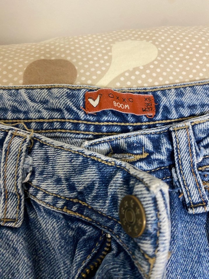 Mavi Bağcıklı Yırtık Kadın Kot Pantolon - Görsel 2