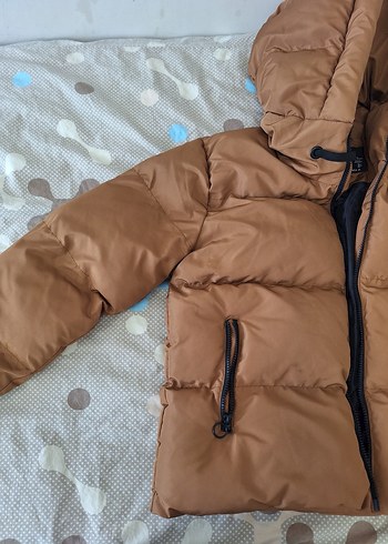 Kahverengi Fermuarlı Kadın Kışlık Mont - Görsel 3