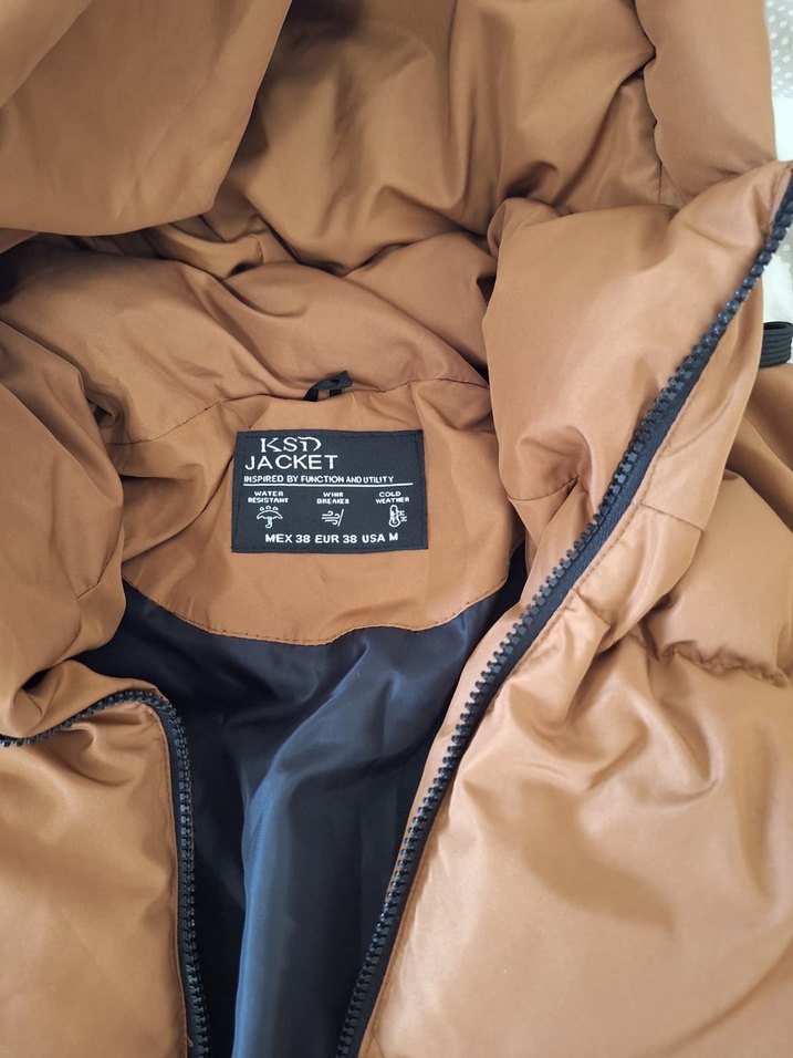 Kahverengi Fermuarlı Kadın Kışlık Mont - Görsel 4