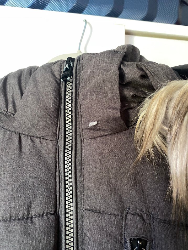 Kürk Detaylı Gri Kadın Kışlık Mont - Görsel 2