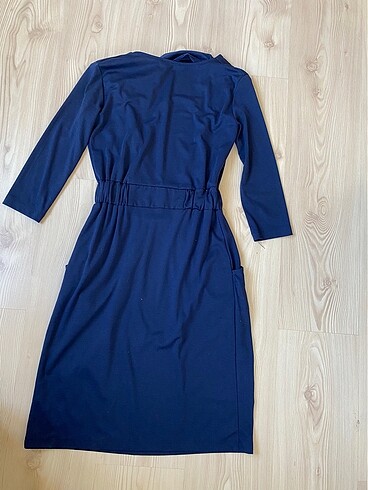 lacivert vintage elbise - Görsel 4