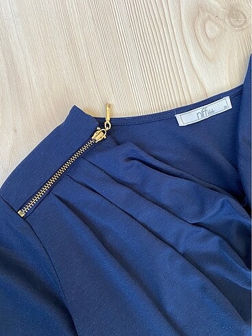 lacivert vintage elbise - Görsel 2