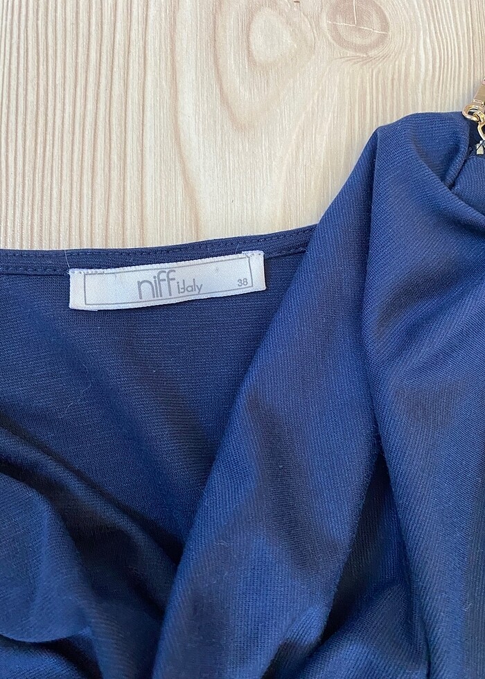 lacivert vintage elbise - Görsel 3