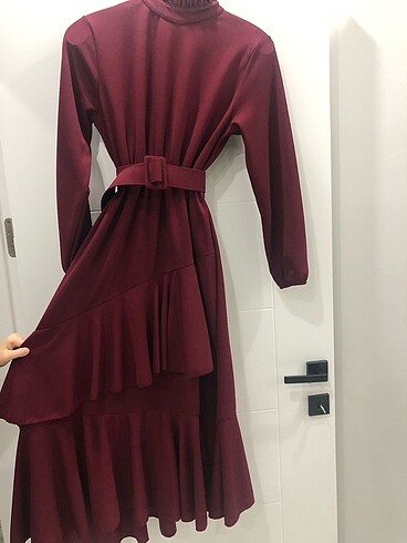 l Beden bordo elbise