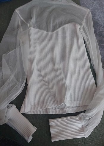 BSL FASHION bayan tül detaylı bluz
