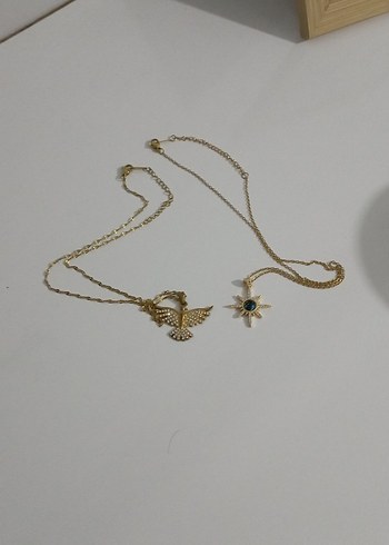 Altın Renkli Zincir Detaylı Bohem Kolye - Görsel 2