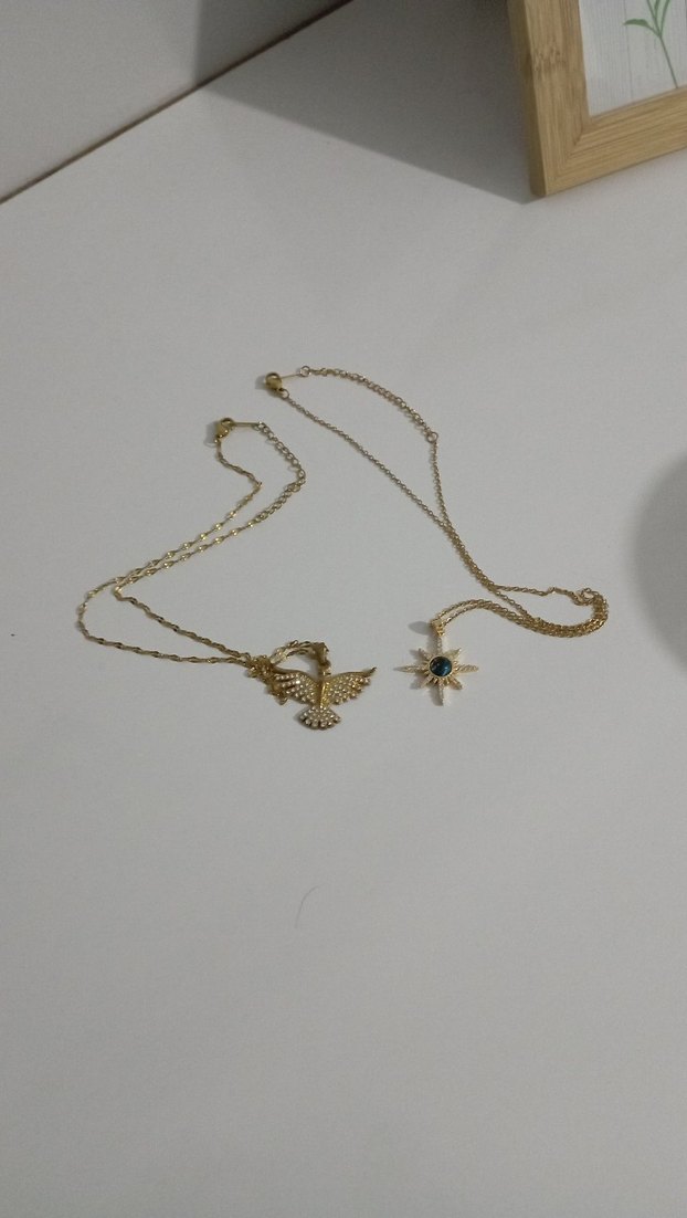 Altın Renkli Zincir Detaylı Bohem Kolye - Görsel 2