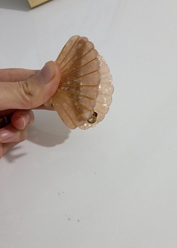 Bej Kabuk Desenli Pilili Saç Aksesuarı - Görsel 2