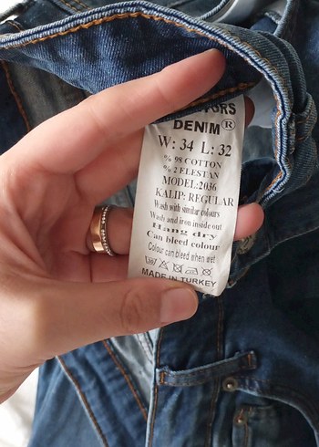 Lacivert Regular Kesim  Erkek Kot Pantolon - Görsel 4